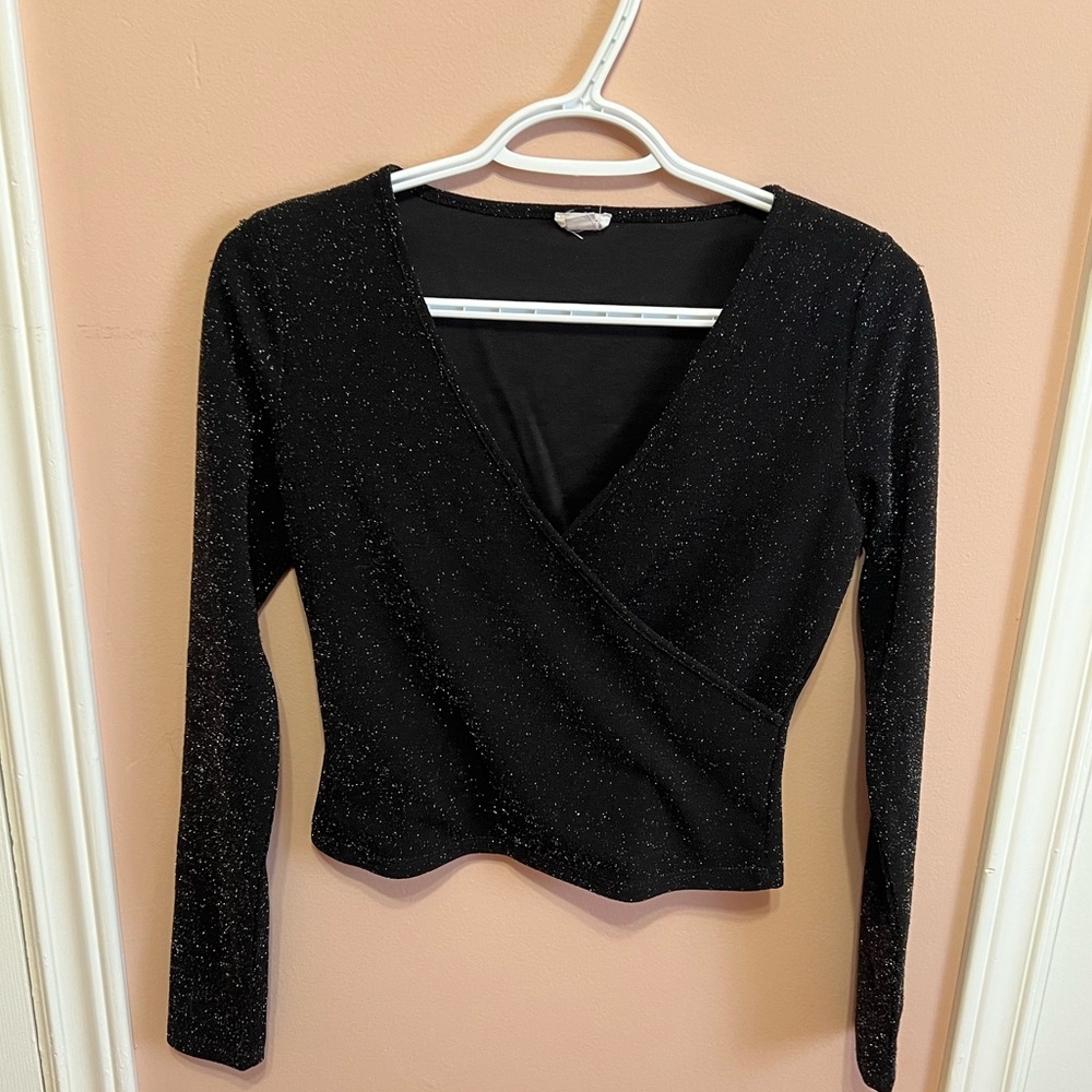 4/$10 faux wrap sparkle top